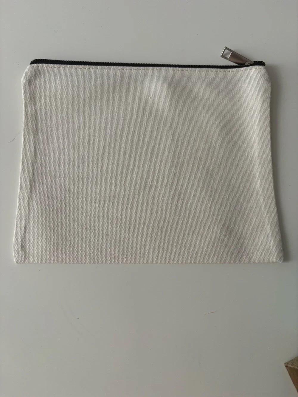 Canvas Cactus Print Pencil Case – White